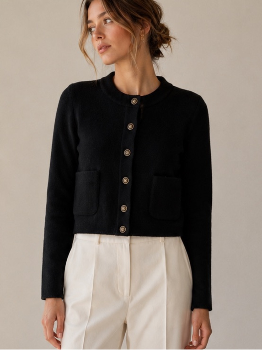 J. Crew Italian Boiled Wool Cardigan Sweater